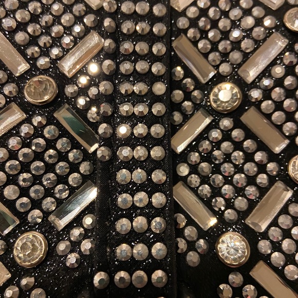 Black Rhinestone Detailed Purse - Picture 5 of 6